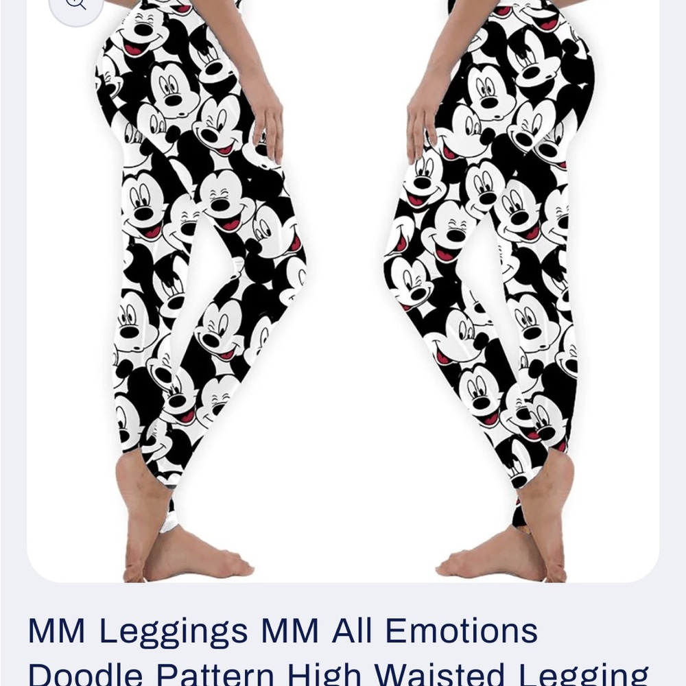 Disney Black and White Mickey Mouse Leggings
